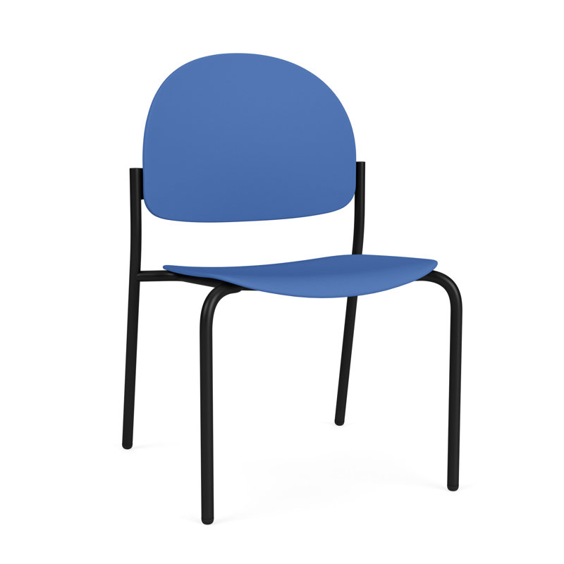 Chaise d'invité sans accoudoir Chat Chat, Noir, Cobalt Blue Poly