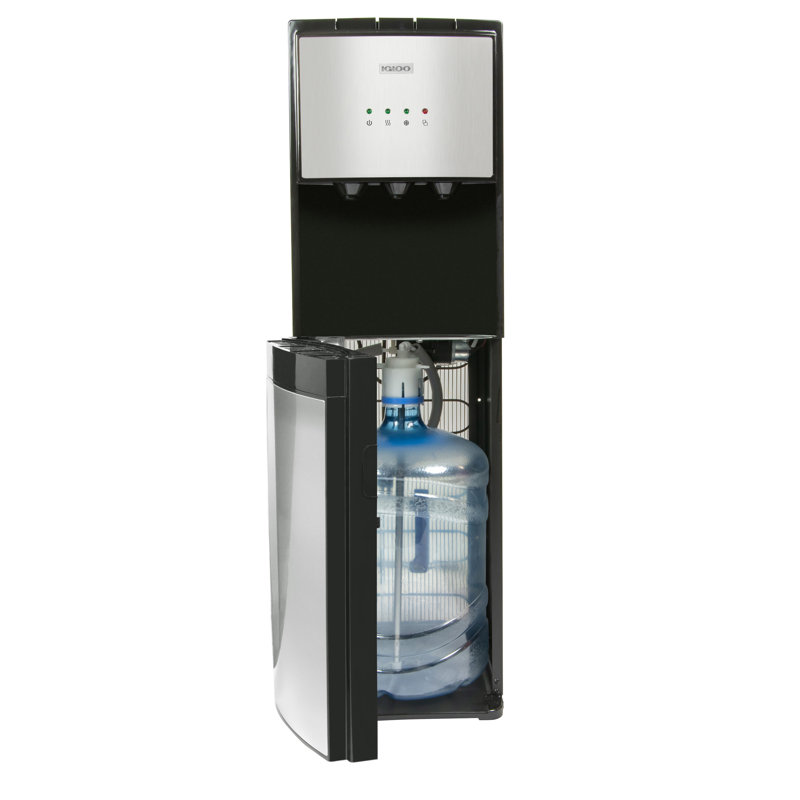 Distributeur de refroidisseur d'eau chaud, froid et à température ambiante Igloo, peut contenir des bouteilles de 3 et 5 gallons, sans chargement par le bas, verrou de sécurité pour enfants, parfait pour les maisons, les cuisines, les bureaux, les dor
