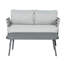 Causeuse et table en acier Mariano, gris-411574050-411574049