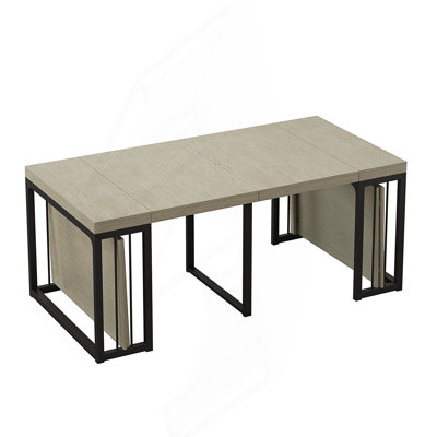 23.62" - 118" Stretching Length, Modern Extendable Dining Table, Dining Room Table