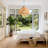 1 - Light 13.7" Boho Hand-Woven Natural Rattan Dome Pendant Light