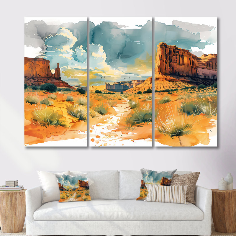Marthella - Ensemble d'art mural Canyon, Toile tendue, H 28 po x l 12 po x P 1 po