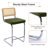 Marlow Upholstered 26" Velvet Counter Stool with Rattan Cane Back and Metal Frame-584333008-595419764-589575767