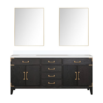 Meuble-lavabo double l 72 po x P 22 po avec miroirs Laurel