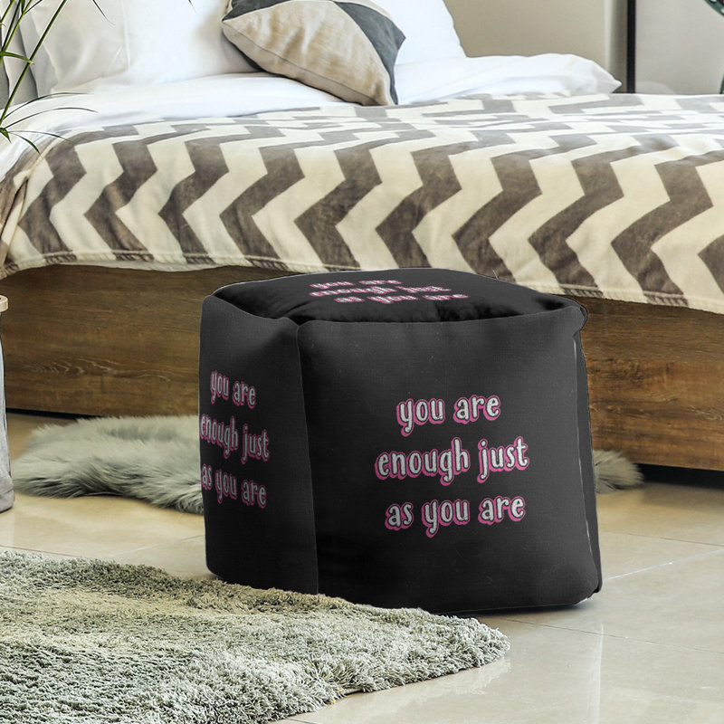 Upholstered Ottoman, Pink
