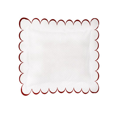 Allena 400TC Cotton Scallop Embroidery Sateen Microcheck Euro Sham