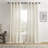 Carthamus Polyester Linen Textured Light Filtering Semi-Sheer Grommet Curtain Pair-1073367485-1073367488