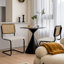 Ensemble de 2 chaises de salle à manger de style Mid-Century modernes en velours avec dossier naturel, beige