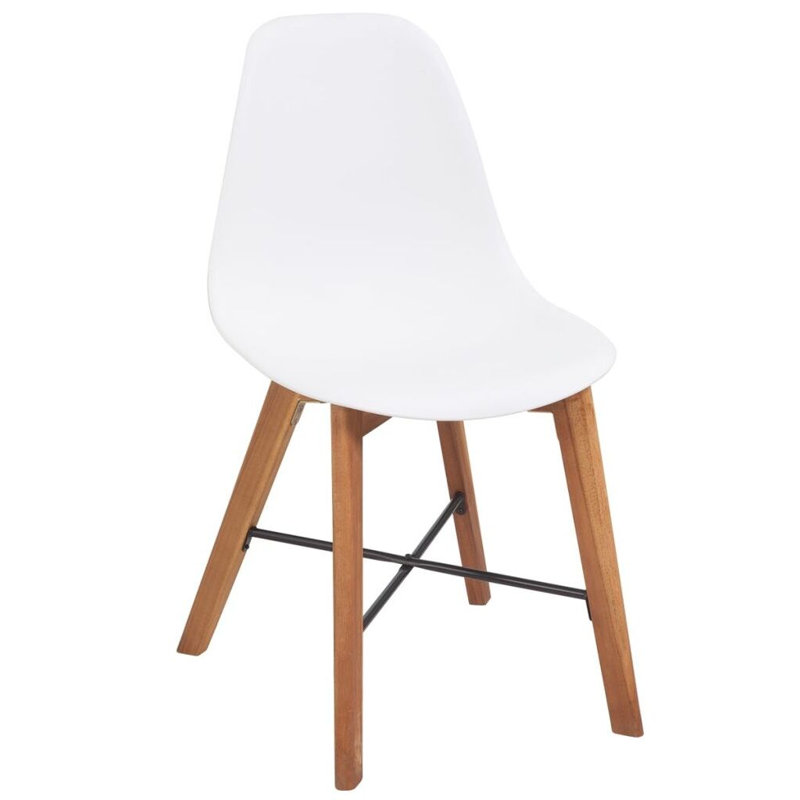 Aticus Acacia Solid Wood Dining Set, White