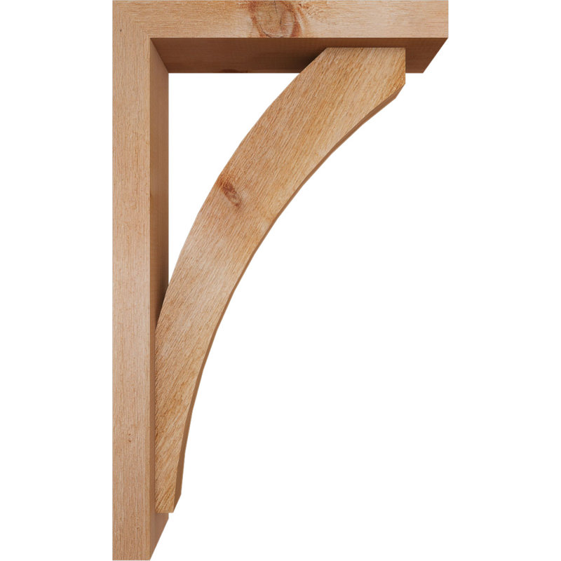 4"W x 18"D x 30"H Thorton Block Rough Sawn Bracket w/ Offset Brace, Western Red Cedar, 30 x 18