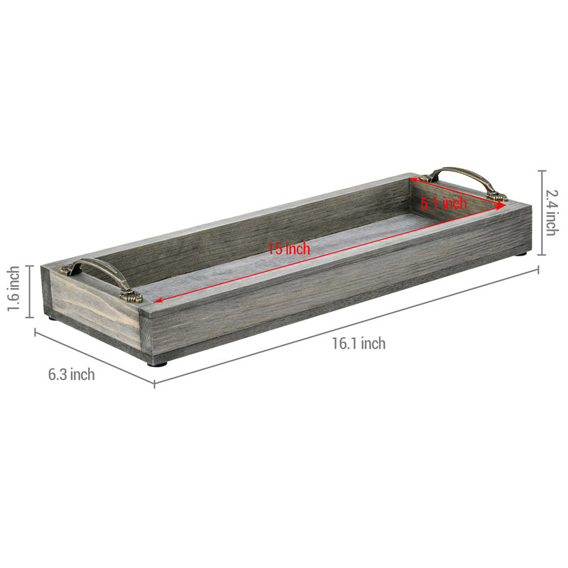 Bathroom Accessory Tray, Vintage Grey