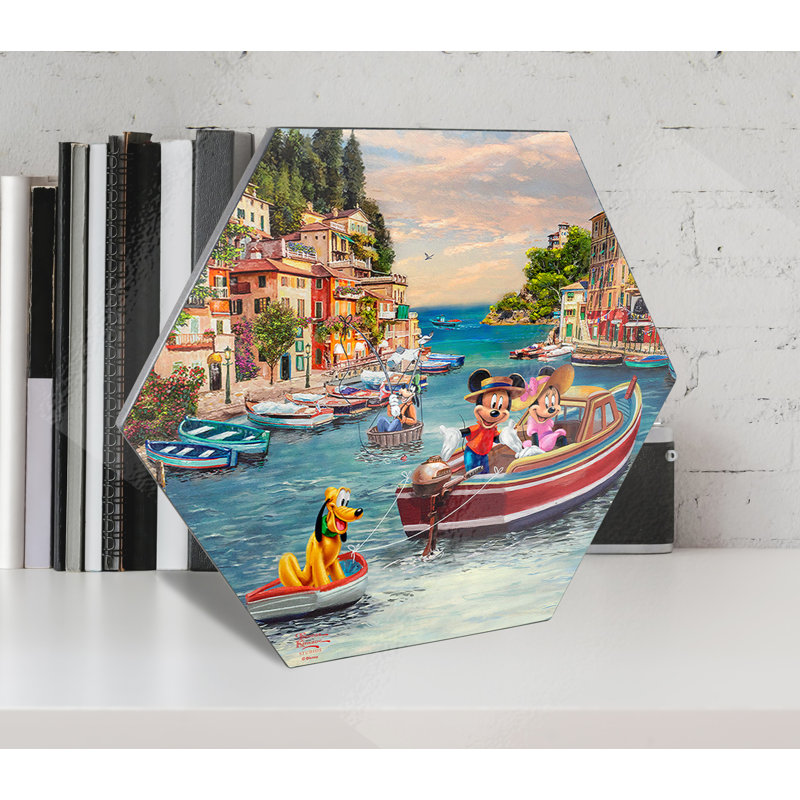 Disney (Mickey et Minnie en Italie), impression sur bois