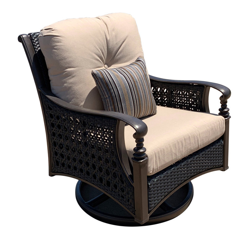 Monterey Swivel Rocking Outdoor Club Chair with Plush Cushions
