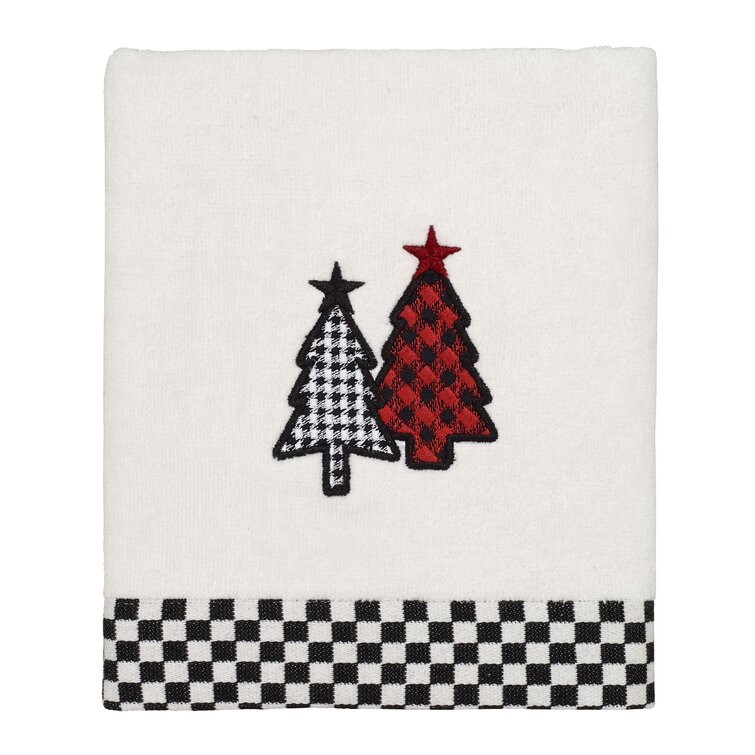 Christmas Tree Buffalo Plaid Red or Black Waffle Kitchen Towels