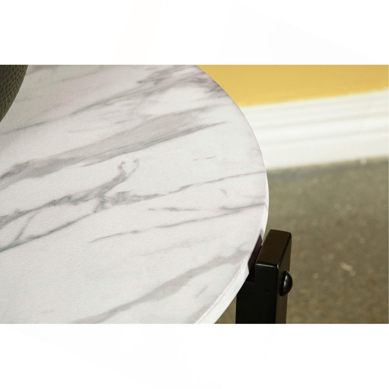 Table basse ronde en simili marbre Tandi