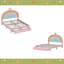 Lit tapissier arc-en-ciel design, lit plateforme en velours avec tiroir de rangement Princess-2101961450