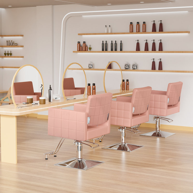 Fauteuil de salon pivotant en similicuir Kynslea, Rose