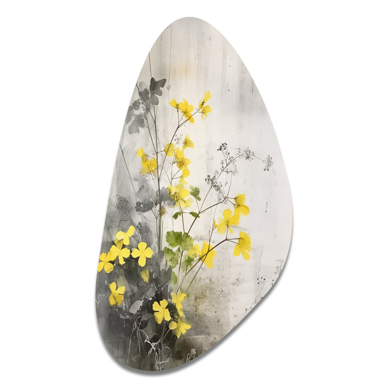 Naim - art mural asymétrique en métal à forme florale, H 39 po x l 21 po x P 1 po