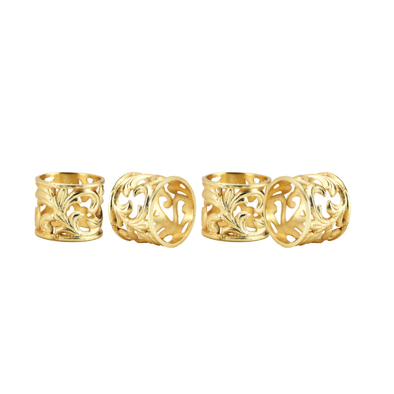 20th Century Baroque Gold Napkin Ring Set