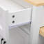 Îlot de cuisine avec table extensible et rangement Evelyn, plateau en faux marbre blanc Evelyn-632257850