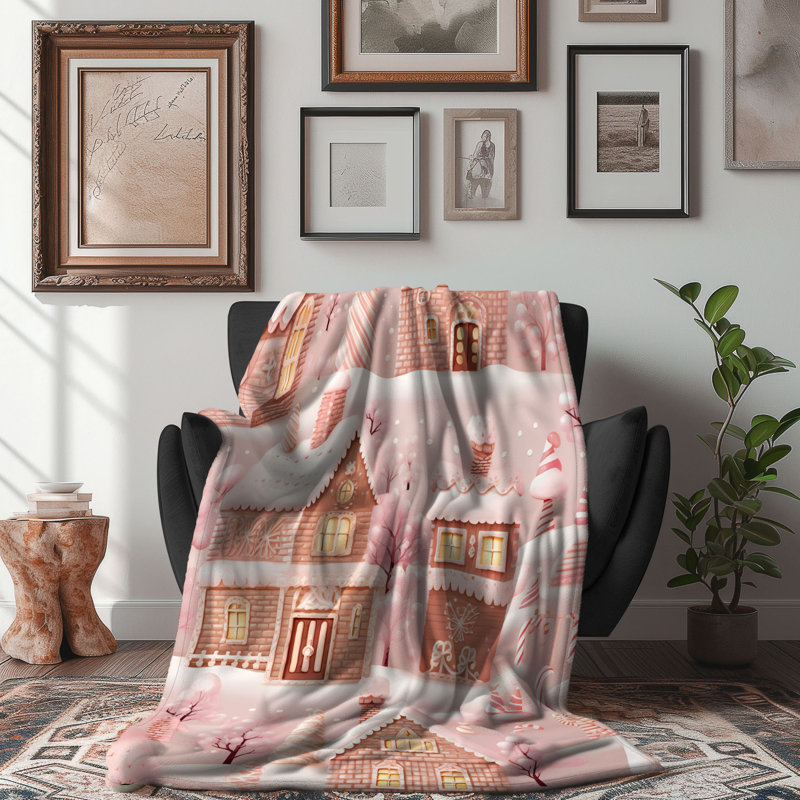 Couverture rose en sherpa de qualité supérieure 1 pièce, L 50 po x L 60 po