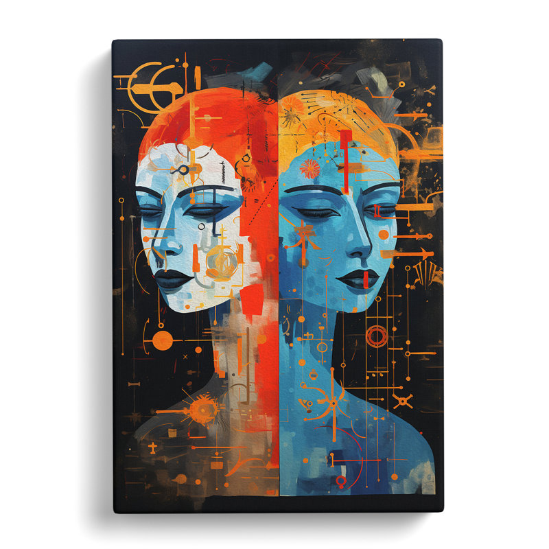 Gemini Zodiac Modern - No Frame Print, 60cm H x 40cm W x 3cm D