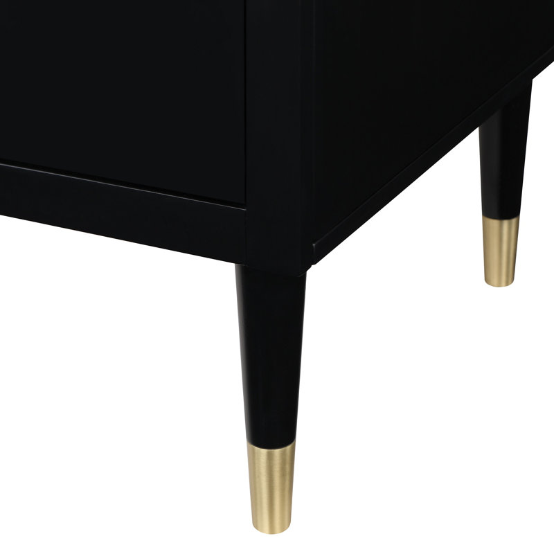 Table de chevet 2 tiroirs Stanton, Noir