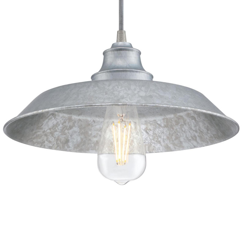 Iron Hill Galvanized Steel Vintage Pulley Pendant Light