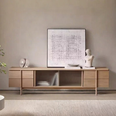 Simple design sense solid wood TV cabinet