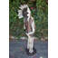 Statue de chef indien en bronze à motif patine verte et brune de collection Nifao 42 po x 24 po x H 74 po