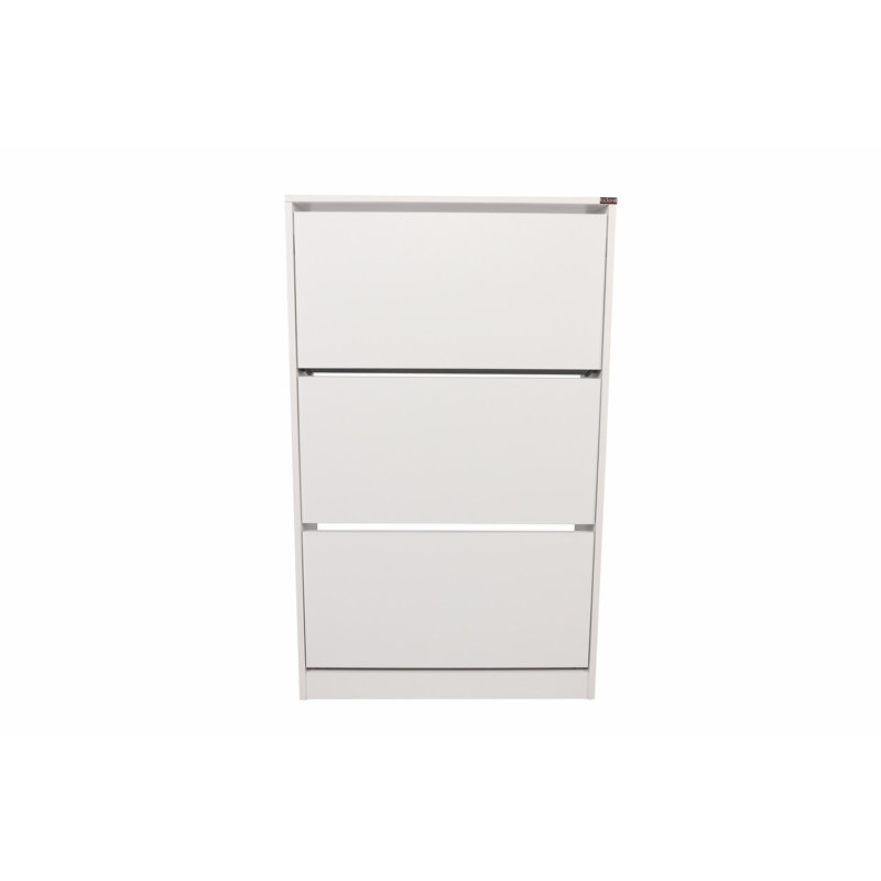 18 Pair Flip Down Shoe Storage, White