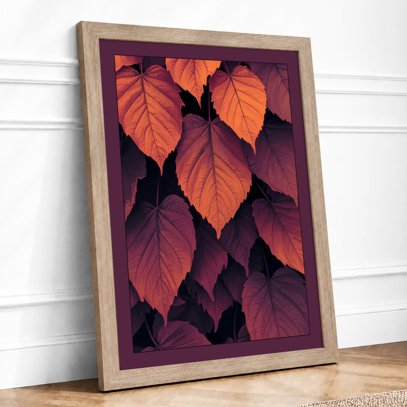Autumn Leaves Study Botanical - Framed Print, A1 - 84.1 x 59.4 cm, Oak