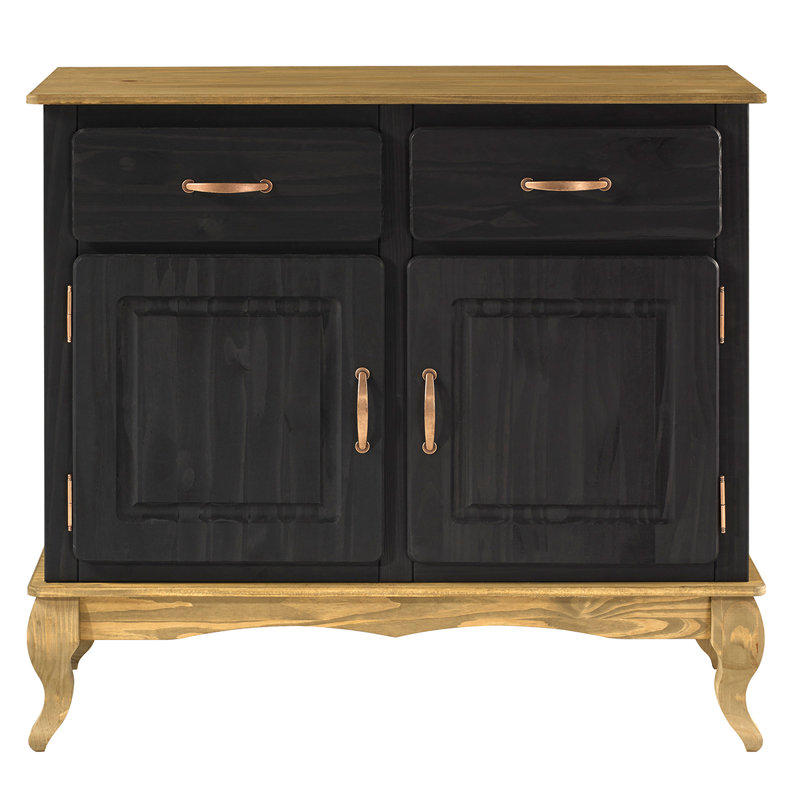 Wellingborough 39.37'' Solid Wood Sideboard, Black