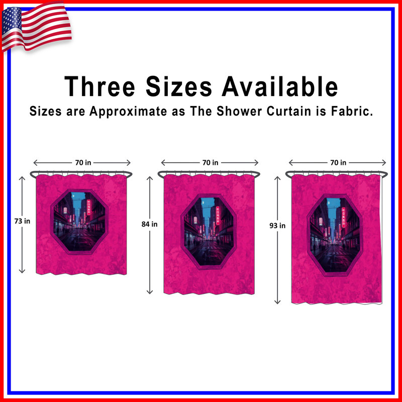 Rideaux de douche Pink Cityscape, L 70 po x H 84 po