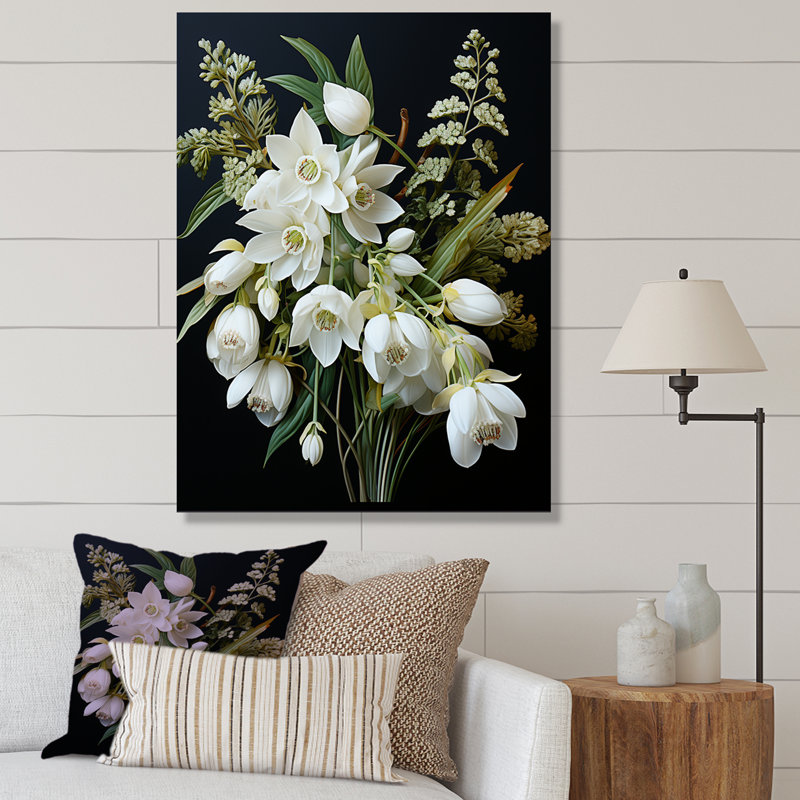 " Snowdrops Minimalism Dream I ", Wrapped Canvas, 20" H x 12" W