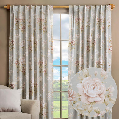Maison d' Hermine Curtains for Living Room 100% Cotton 108 inch Length Two Panel Light Filtering Curtains for Windows with Rod and Loop Pockets Valentines Day Gifts (Newbury - Pewter, 50"W x 108"L)