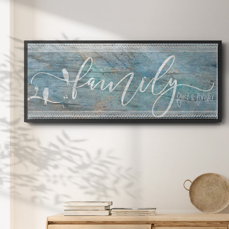 Family First- Framed Canvas, 20" H x 50" W