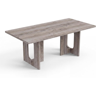 T-Shaped Dining Table for 6-8, 71" Rectangular Kitchen Table