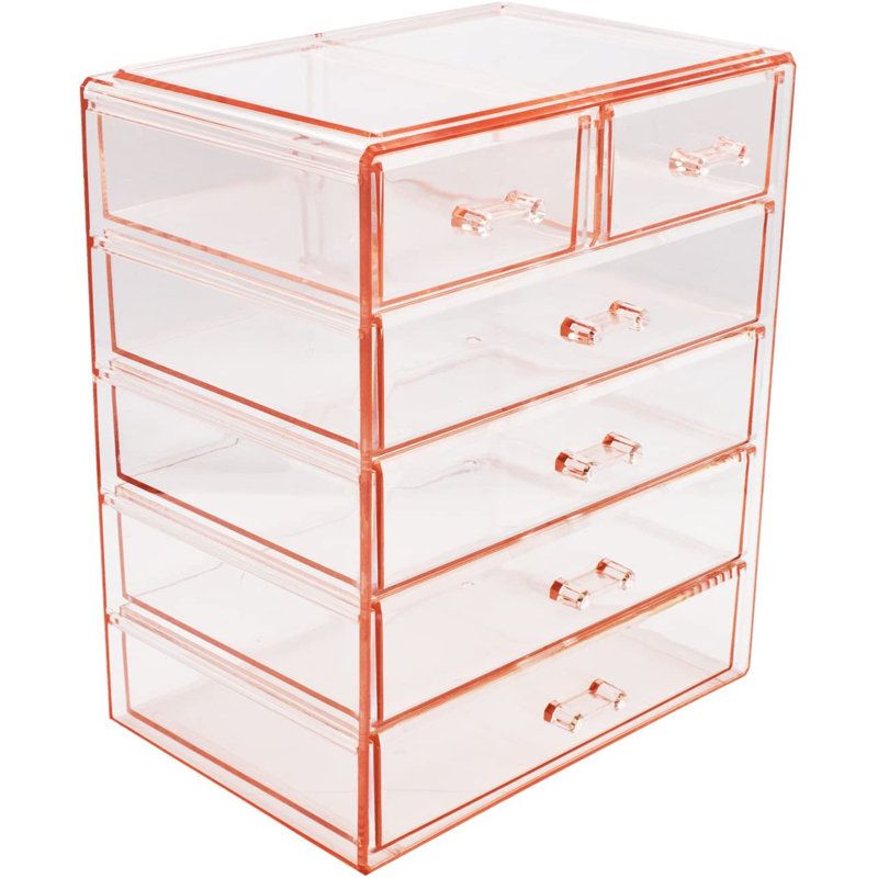 Boîte de rangement pour maquillage et bijoux, Rose