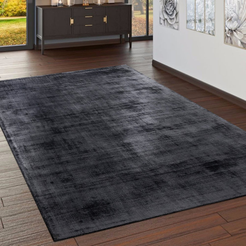 Forslund Solid Colour Viscose Hand Woven Area Rug, Rectangle 120 x 170cm