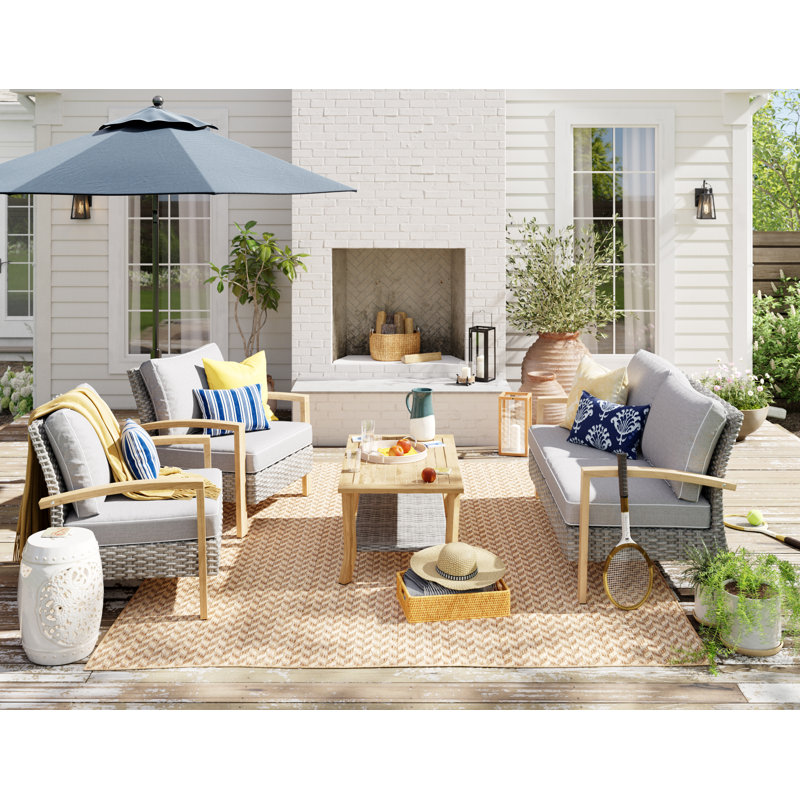 Dotted Line™ Rattan Basket, Honey Brown