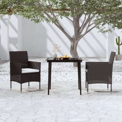 Square 2 - Person 31.5" Long Dining Set with Cushions