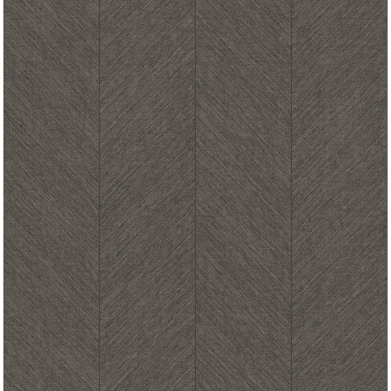 Papier peint à chevrons indigo Kallam, Brun