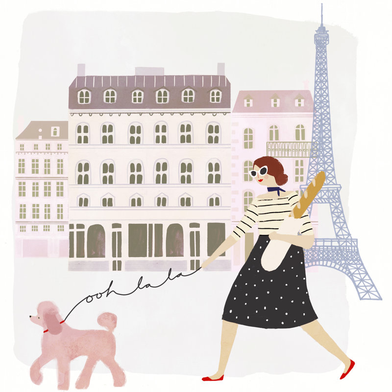 Paris People I by Victoria Borges - Wrapped Canvas Painting, 91cm H x 91cm W x 3.8cm D