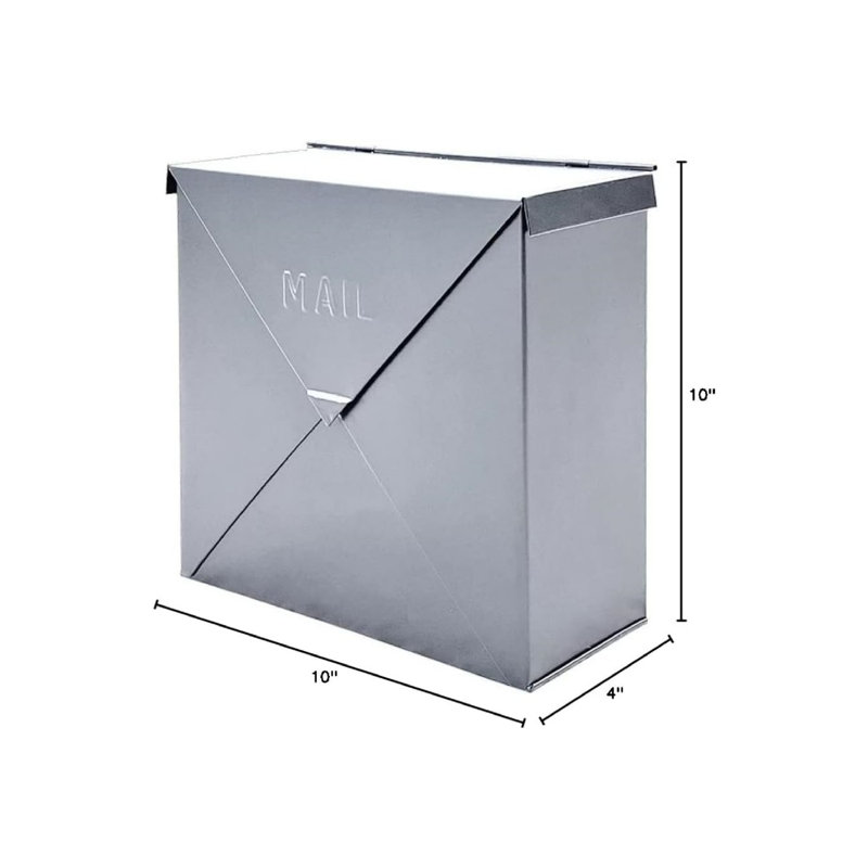 Chicago Silver Industrial Style Wall Mounted Metal Mailbox