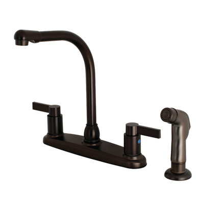 Kingston Brass FB2755NDLSP 8-Inch Centre High-Arch Kitchen Faucet, Oil Rubbed Bronze