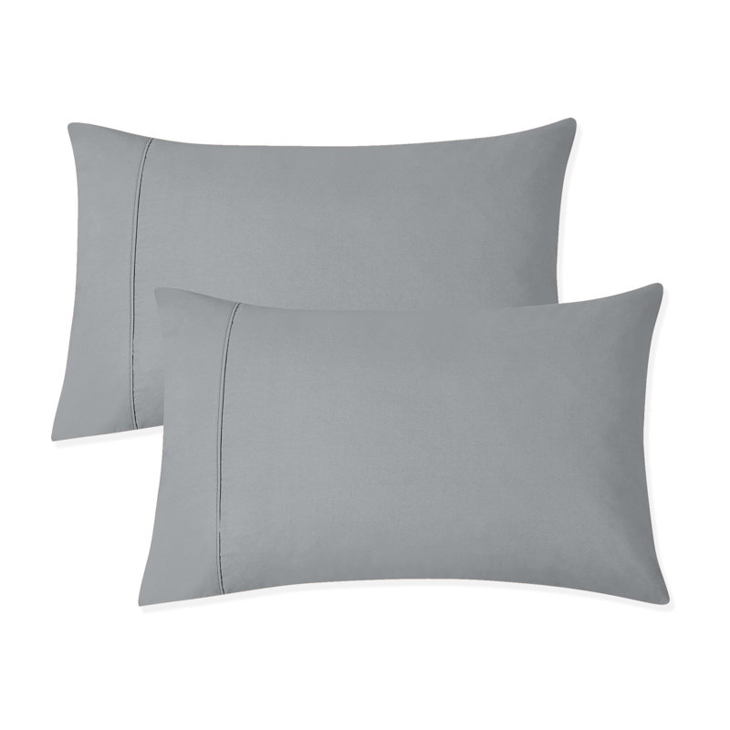 1000TC Ultra-Soft & Silky Luxury Egyptian Quality Cotton Pillowcases, Standard, Soft Silver