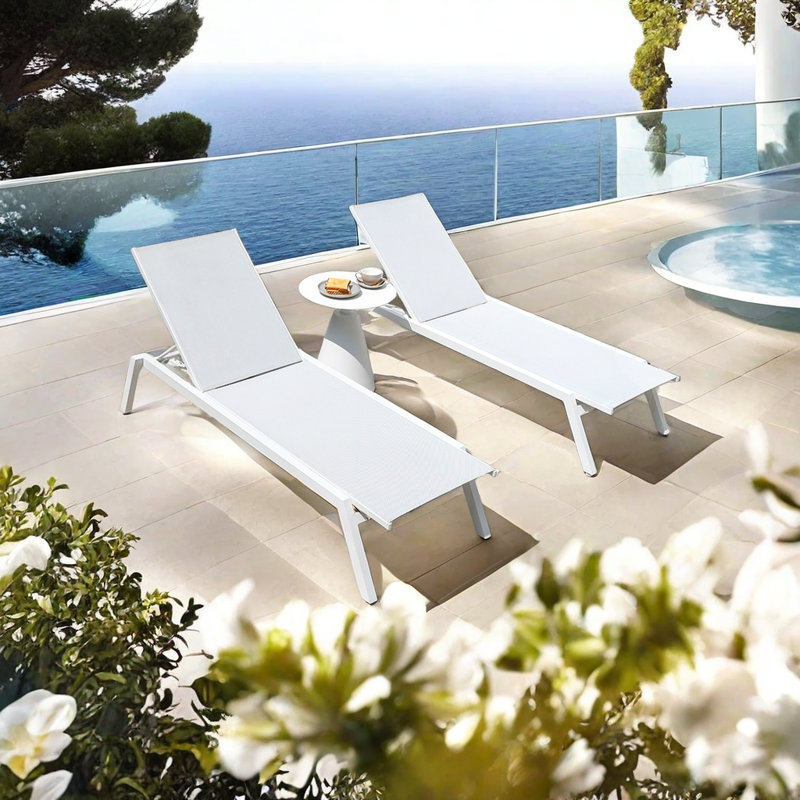 Adjustable Outdoor Chaise Lounge Outdoor Chaise Lounge Set with Table