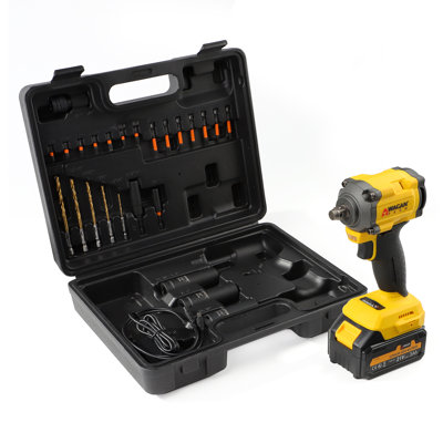3-In-1 Cordless Power Tool Electric Impact Wrench, Drill, Screwdriver, Brushless Motor, 332 ft-lbs Torque, Max 2500 RPM, 3500 IPM, Variable Speed