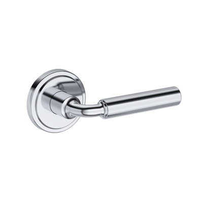 La Conner Half Dummy Lever with Stepped Round Rose in Polished Chrome